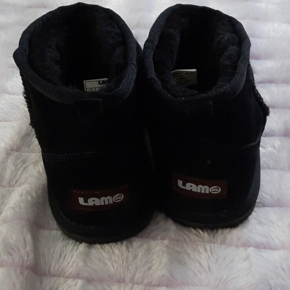 Lamo Black Suede Upper Faux Fur Lined Ankle Boots Size 7 - Picture 3 of 10